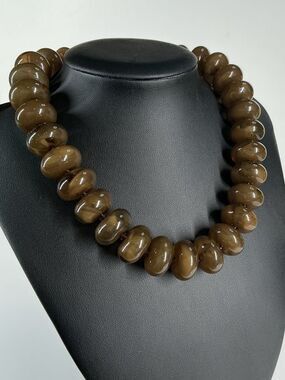 Quartz Oval Pebble Necklace - Beaded Necklace for Women